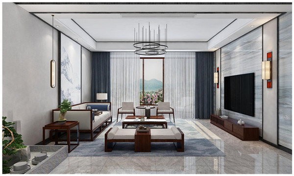 南悅豪庭頂復新中式風格裝修